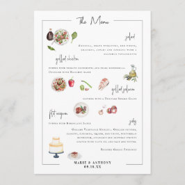 Menú de Boda Personalizado Ilustrado