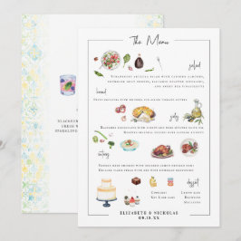 Menú de Boda Personalizado Ilustrado