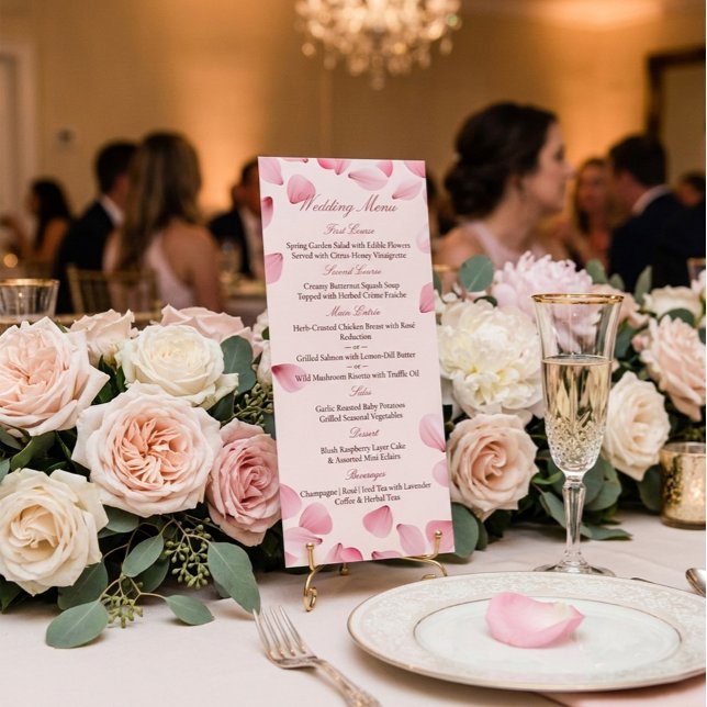 Menú de Boda Pétalos Rosados Románticos (Subido por el creador)