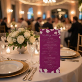 Menú de Boda Pétalos Rosas Románticos