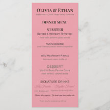 Menú de Boda Plano | Tarjeta de Recepción Personal