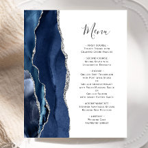 Menú de boda Presupuesto Ágata Azul Marino Platead