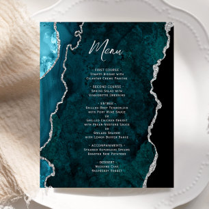 Menú de Boda Presupuesto Ágata Plateada Azul Verde