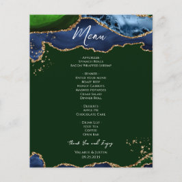 Menú de Boda Presupuesto Azul Verde Ágata