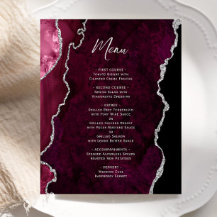 Menú de Boda Presupuesto Burdeos Plata Ágata
