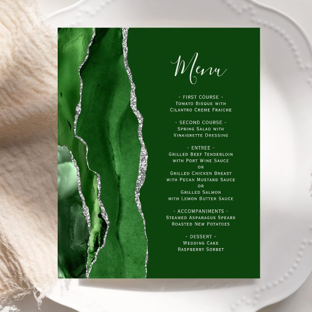 Menú de Boda Presupuesto Cazador Verde Plata Ágata (Subido por el creador)