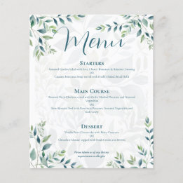 Menú de Boda Presupuesto Verde Salvia Marfil Eucal