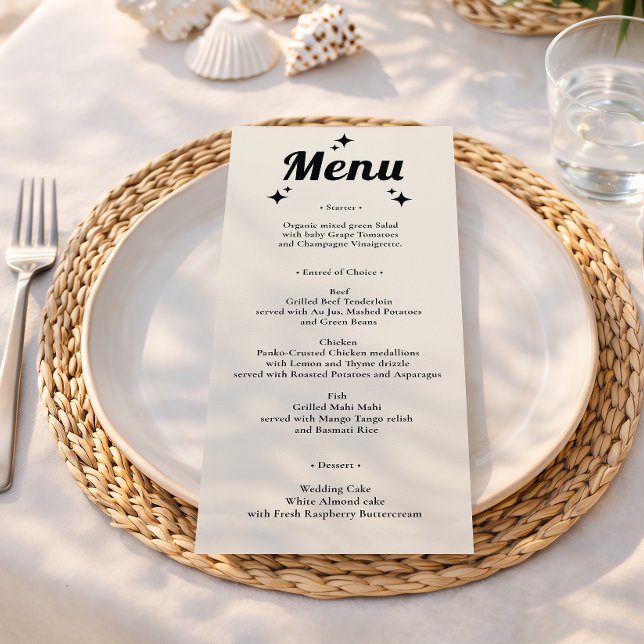 Menú de Boda Retro Minimalista (Subido por el creador)