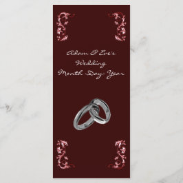 Menú de boda rojo elegante y elegante