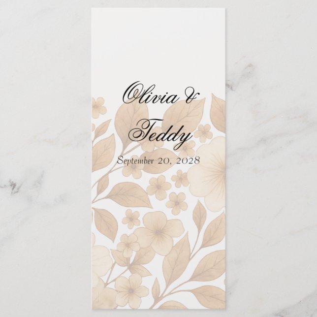 Menú de Boda Romance Rústico (Anverso)