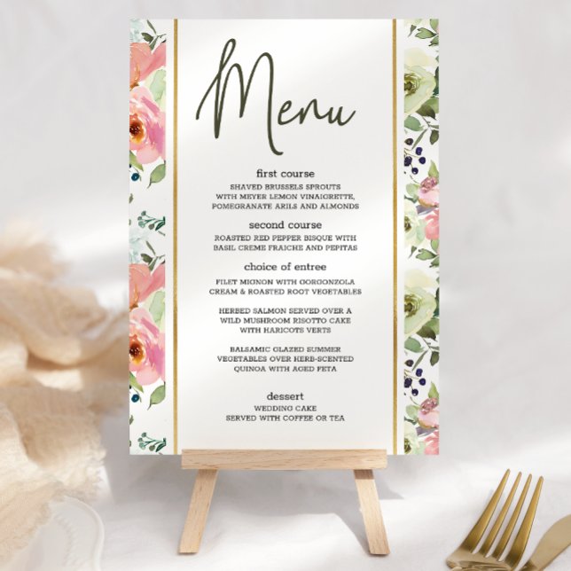 Menú de boda romántico floral con cáscara de huevo (Subido por el creador)