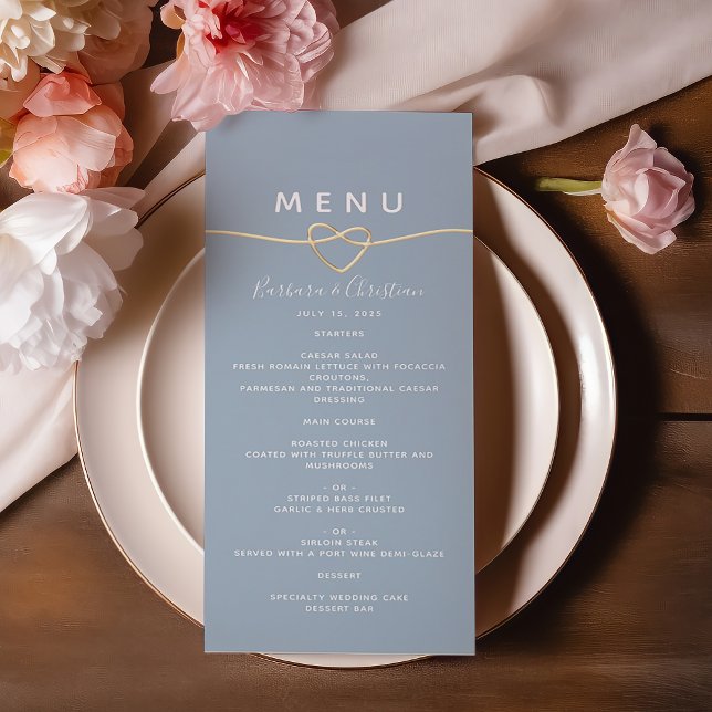 Menú de Boda Romántico Polvoriento Azul (Subido por el creador)