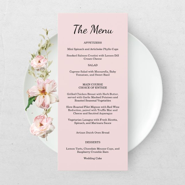 Menú de Boda Rosa de Jardín (Subido por el creador)