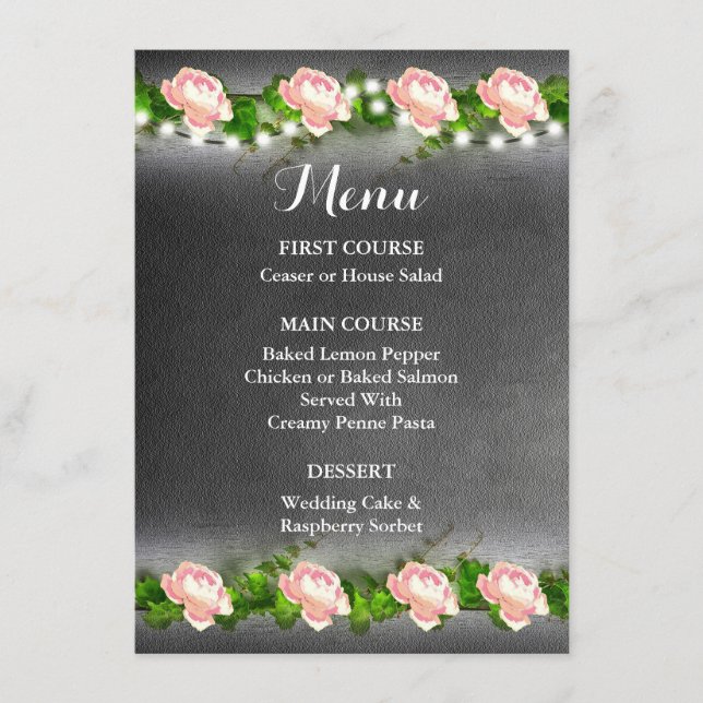 Menú de Boda Rosa Pizarra (Anverso)