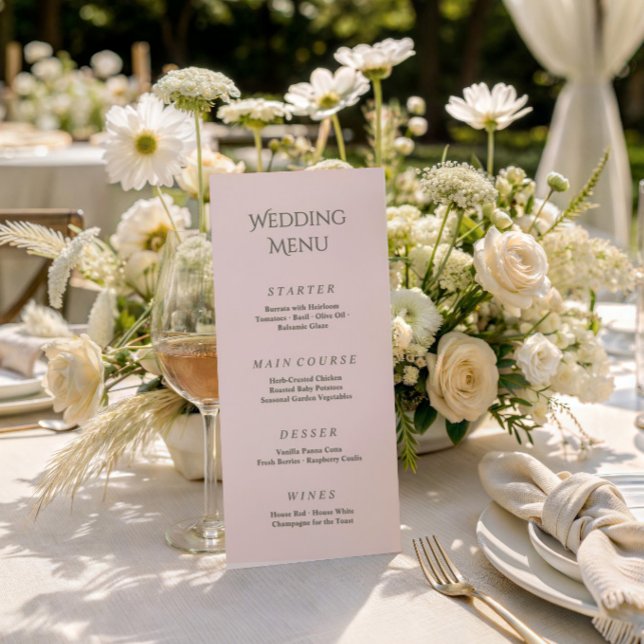 Menú de boda rosa real vintage (Subido por el creador)
