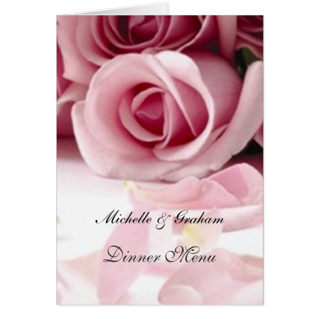 Menú de boda Rosas Rosadas (Frente)