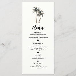 Menú de Boda Rústica Costera con Palma Tropical