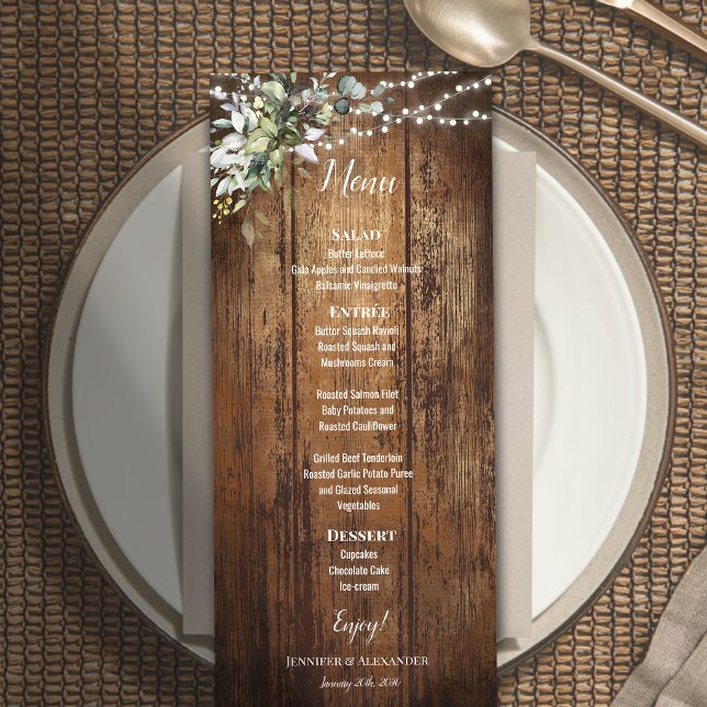 Menú de boda rústica de eucalipto (Subido por el creador)
