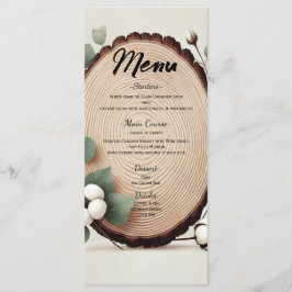 Menú de Boda Rústico de Algodón de Eucalipto de Ma