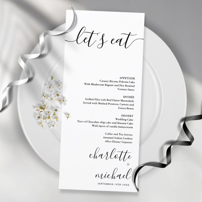 Menú de boda SERENITY Modern Minimalist Let's Eat (Subido por el creador)