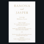 Menú de boda simple dorado moderno y negrita<br><div class="desc">Menú de boda elegante con falso dorado que presenta un diseño simple y minimalista. Un diseño clásico con sus nombres en letras grandes para un toque moderno en este estilo tradicional. Un menú de boda perfecto para una boda formal.</div>