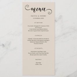 Menú de Boda Simple Minimalista Moderno