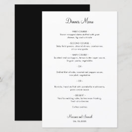Menú de Boda Simple Minimalista Moderno