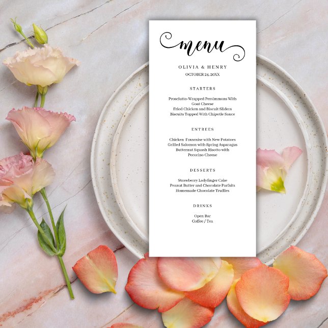Menú de Boda Simple Minimalista Moderno (Subido por el creador)