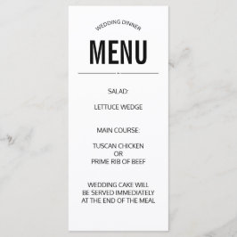 menú de boda simple plantilla personalizada negro