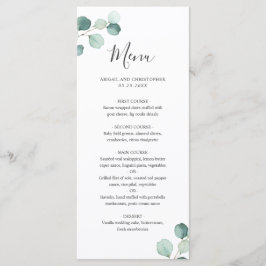Menú de Boda Simple y Elegante con Eucalipto