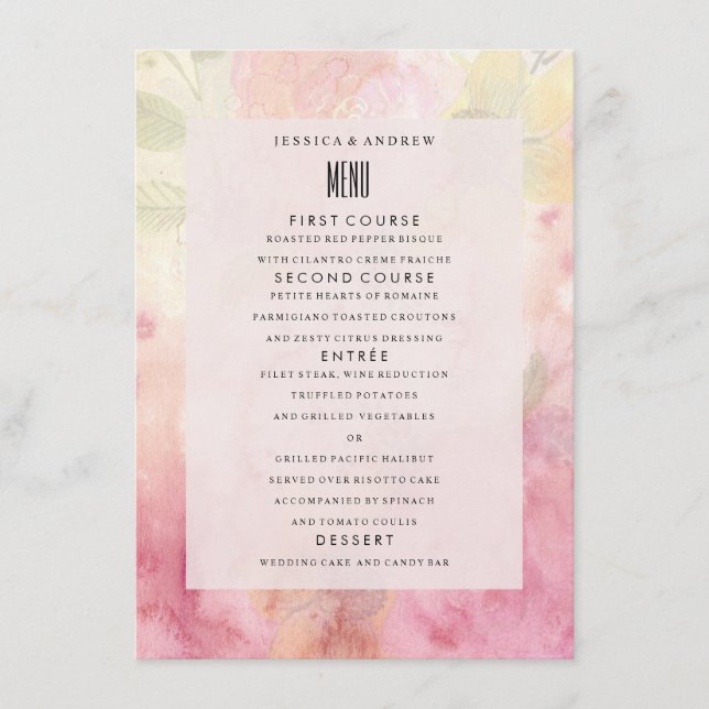 Menú de Boda Soñador Romántico (Anverso)