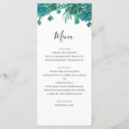 Menú de boda suculento. Menú de cena de verano. Ca