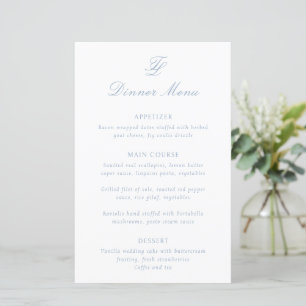 Menú de Boda Tradicional Elegante Polvo Azul