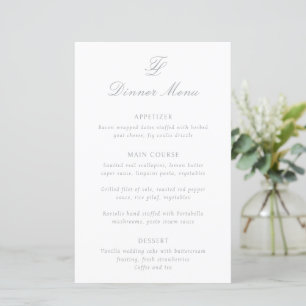 Menú de Boda Tradicional Gris Elegante