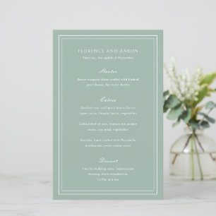 Menú de Boda Tradicional Verde Salvia Atemporal
