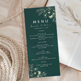 Menú de Boda Verde Esmeralda Elegante