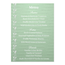 Menú de Boda Verde Pistacho Elegante