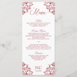 Menú de Boda Vintage Elegante | Nadine (Rojo)