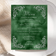 Menú de Boda Vintage Plata Esmeralda Presupuesto
