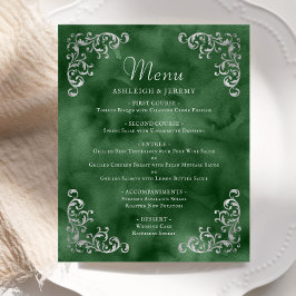 Menú de Boda Vintage Plata Esmeralda Presupuesto