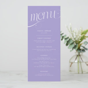 Menú de Boda Violeta con Remolino Elegante