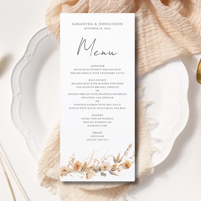 Menú de boda Wildflower Wedding Flat (Subido por el creador)