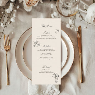 Menú de Bodas caprichosos ilustrados