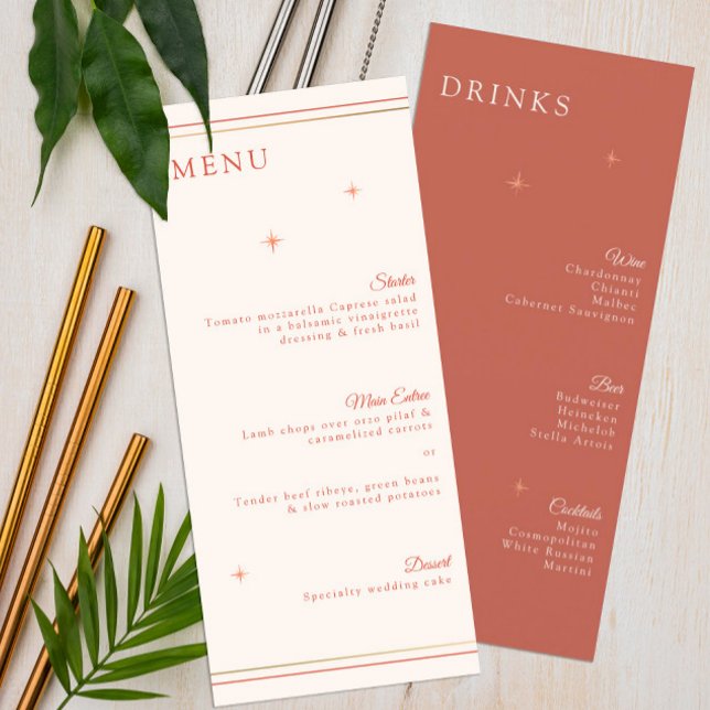 Menú de Bodas celestes de Terracotta y tarjeta de  (Subido por el creador)