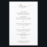Menú de bodas clásico elegante<br><div class="desc">Menú boda blanco clásico con el encabezado en un guión delicado. Un diseño sencillo sin gráficos hace de este un diseño elegante y atemporal,  perfecto para un boda formal. Estos menús baratos de boda se imprimen en hojas de papel para una opción económica.</div>