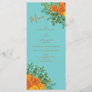 Menú de Bodas de Aqua Peony y Rosa Verde azulado