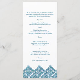 Menú de bodas de damasco azul marroquí