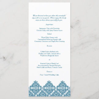 Menú de bodas de damasco azul marroquí
