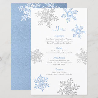 Menú de Bodas de Invierno Lapis Blue Silver Snowfl