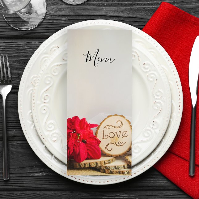 Menú de Bodas de Invierno Rústico Red Poinsettia W (Set a rustic tone for your wintery woodland celebration event.)